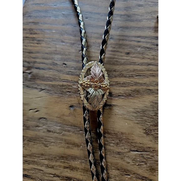10K Black Hills Gold Co. Grape Cluster Bollo Tie With Infinity Symbol - Picture 2 of 5